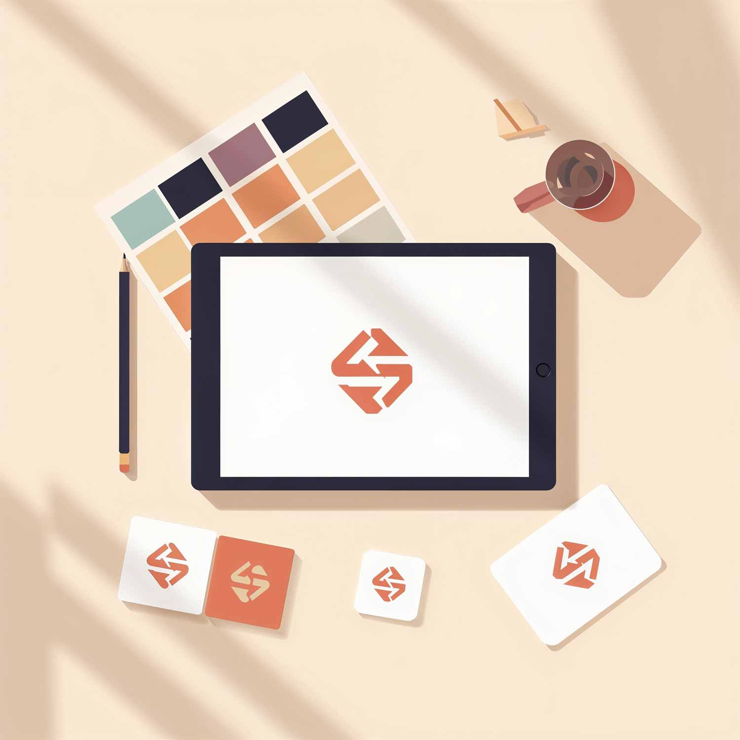Logo design on a tablet